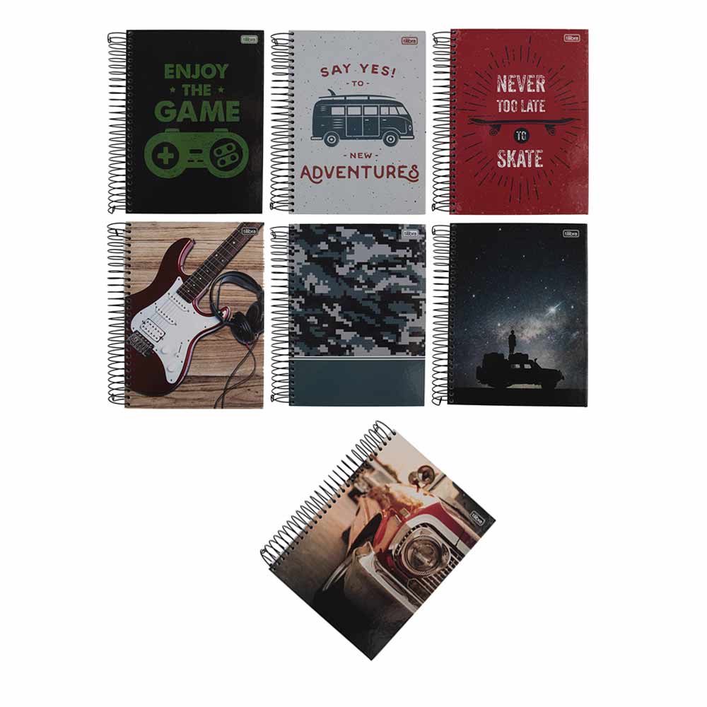 Caderno Universitário Tilibra Espiral Capa Dura Le Masculino 16 Matérias  - Item Sortido