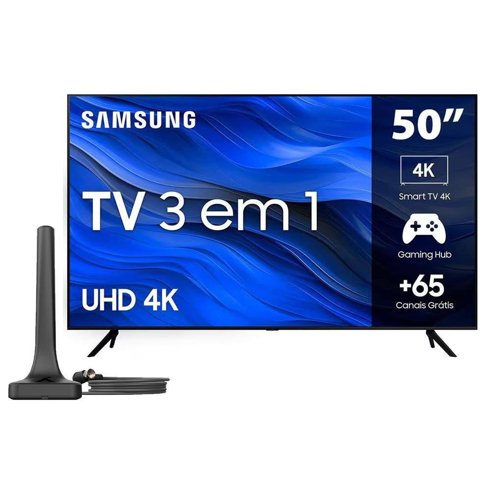 Smart TV 43 Samsung UN43CU7700 + Antena Digital Interna Aquário DTV-200