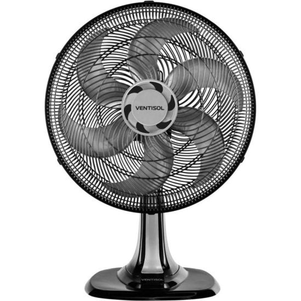 Ventilador De Mesa Ventisol Turbo 6 40cm Preto/cinza 127v [f002]