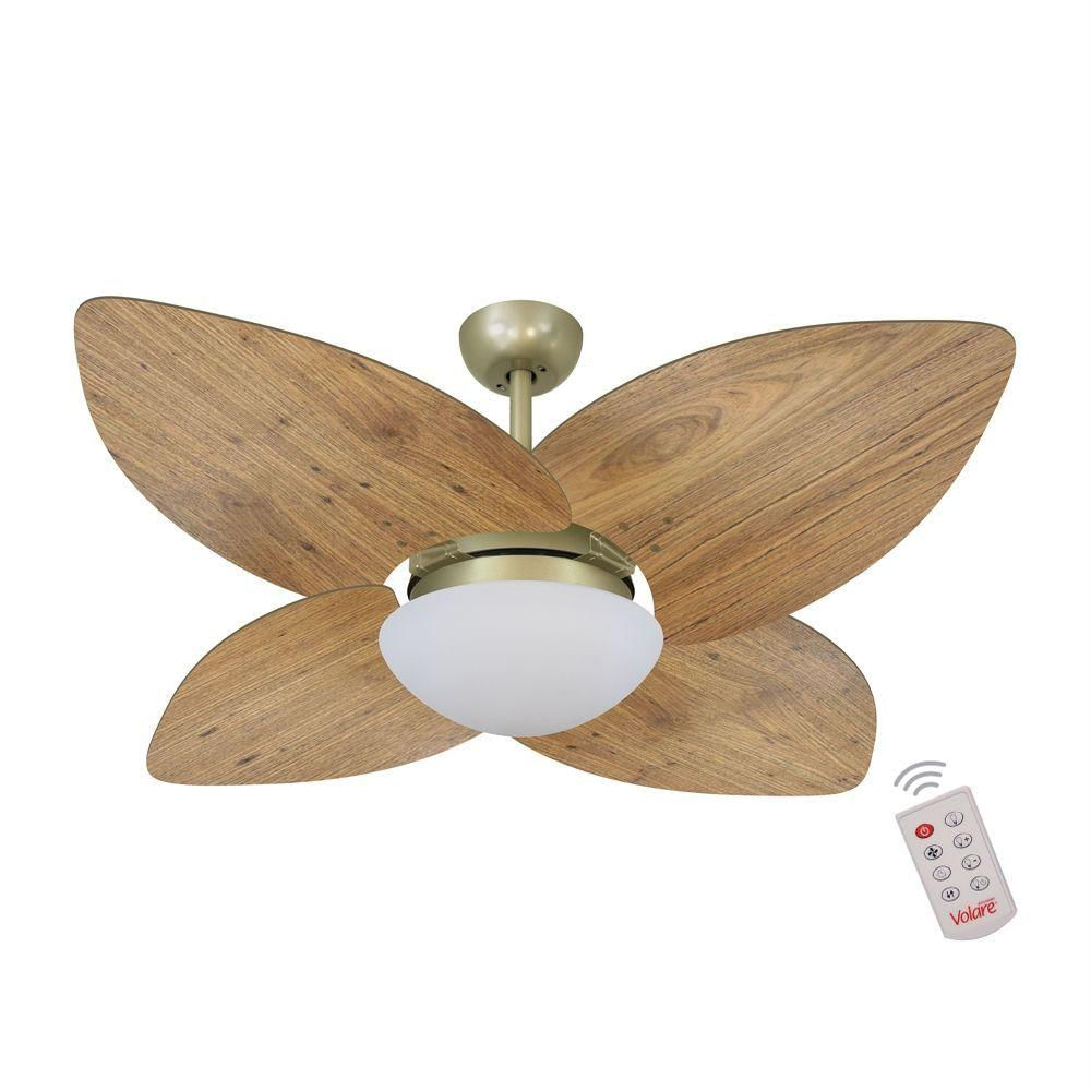 Ventilador De Teto Gold 4 Pás Rádica Freijó 127V C/ Controle