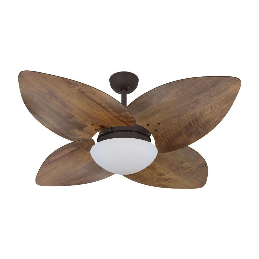 Ventilador De Teto Marrom 4 Pás Rádica 127V