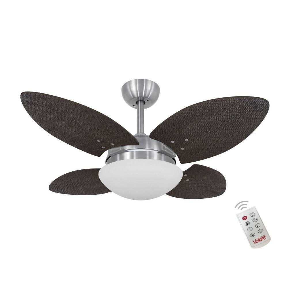 Ventilador Volare Mini P Palmae Marrom 127V Controle Remoto