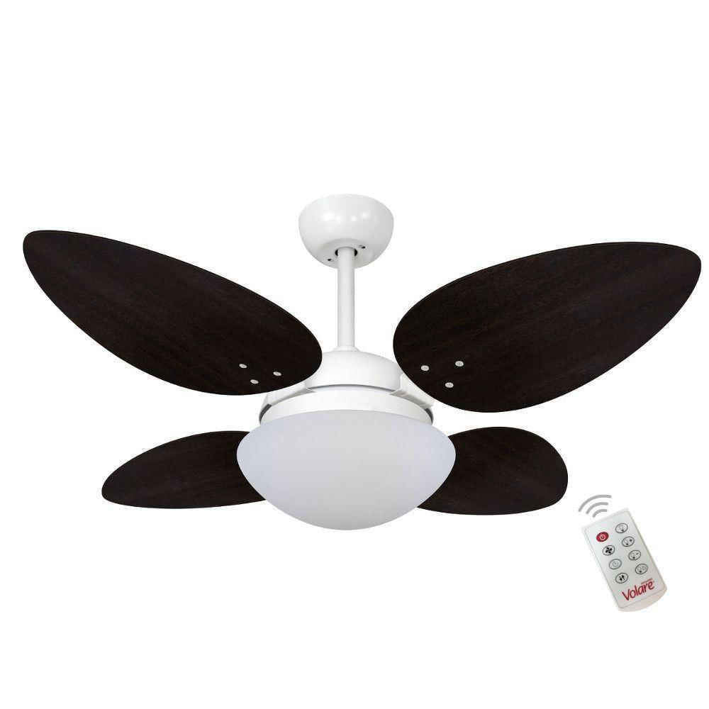 Ventilador Volare Petalo Quad Marrom 220v E Controle Remoto