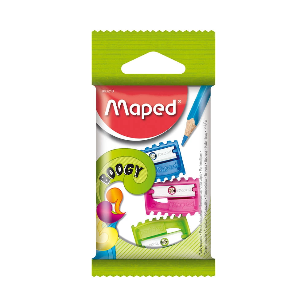 Apontador Maped Basic Boogy 1 Furo com 3 Unidades Colorido - Item Sortido