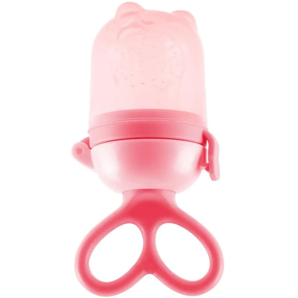Porta Frutinha Chupeta Alimentadora Buba com Sugador em Silicone Rosa