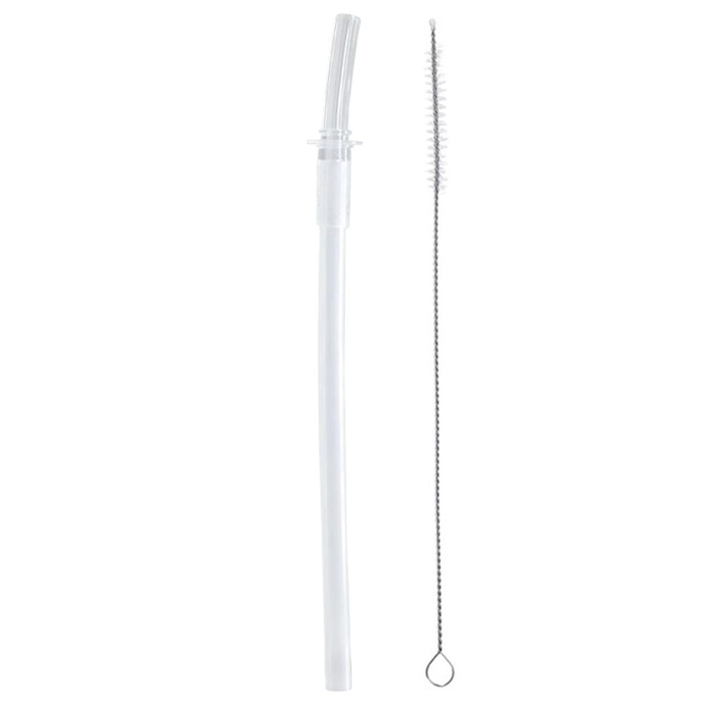 Refil Canudo Repositor Copos Garrafa Infantil Buba Frutti Animal Fun Silicone e Escova Limpeza 19cm