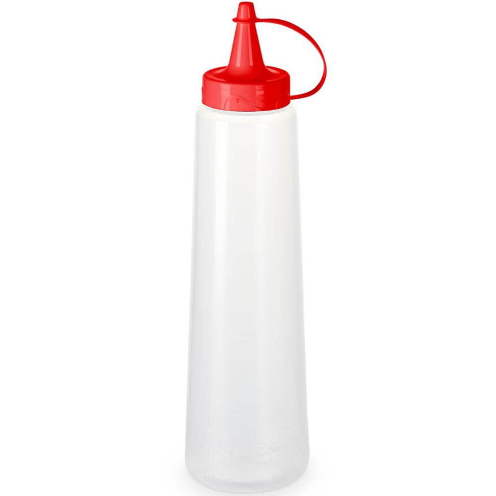 Bisnaga para Molhos 400ml Plástica Ketchup Mostarda Maionese Tampa Vermelha Plasvale