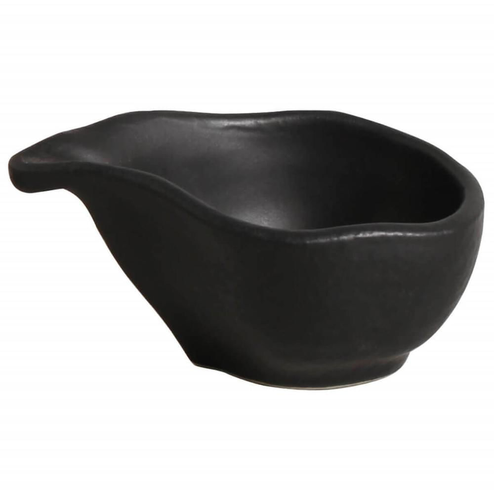 Molheira Cerâmica 40ml Orgânico Preto Matte 8x6cm Porto Brasil Molho Shoyu Caldas