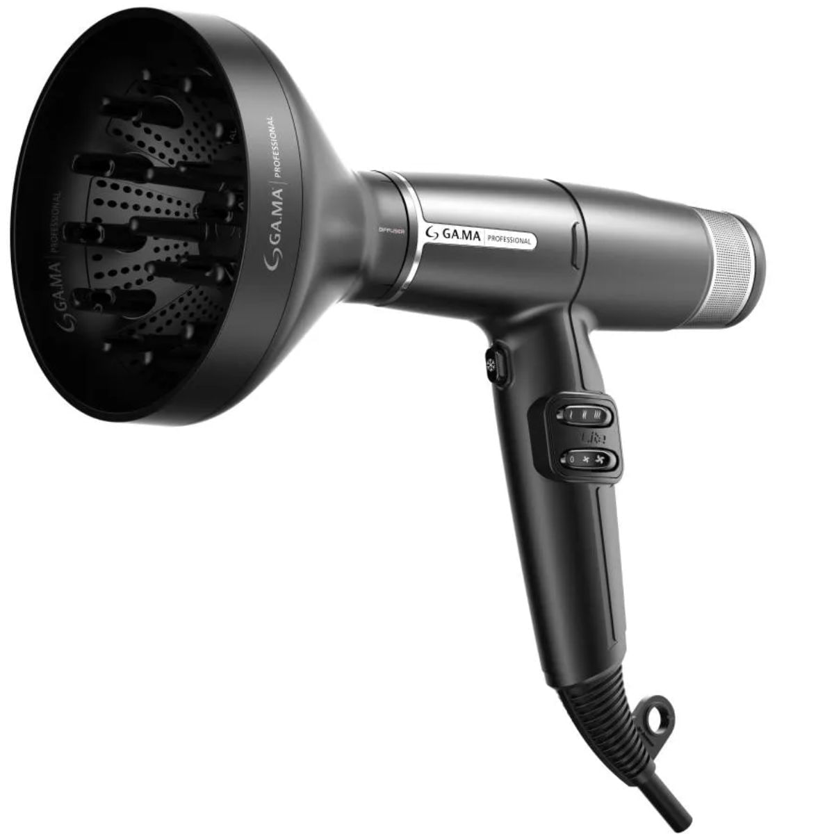 Secador de Cabelo Professional GA.MA Italy 1500W 2 Vel IQ LITE Black 110V