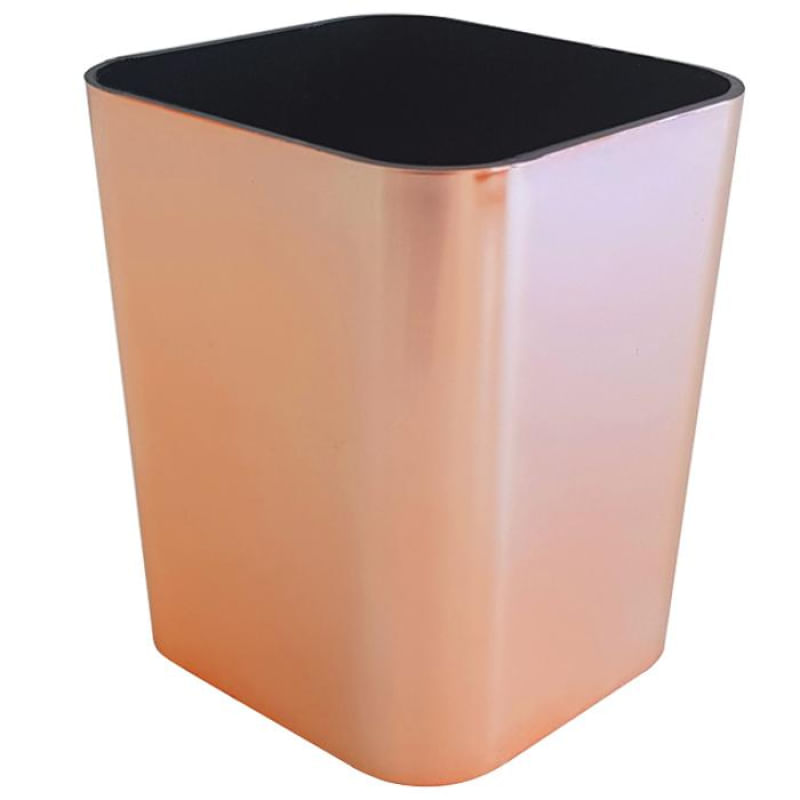 Porta Caneta Lápis Dello Porta Objetos Organizador De Bancada Rose Gold Metalizado