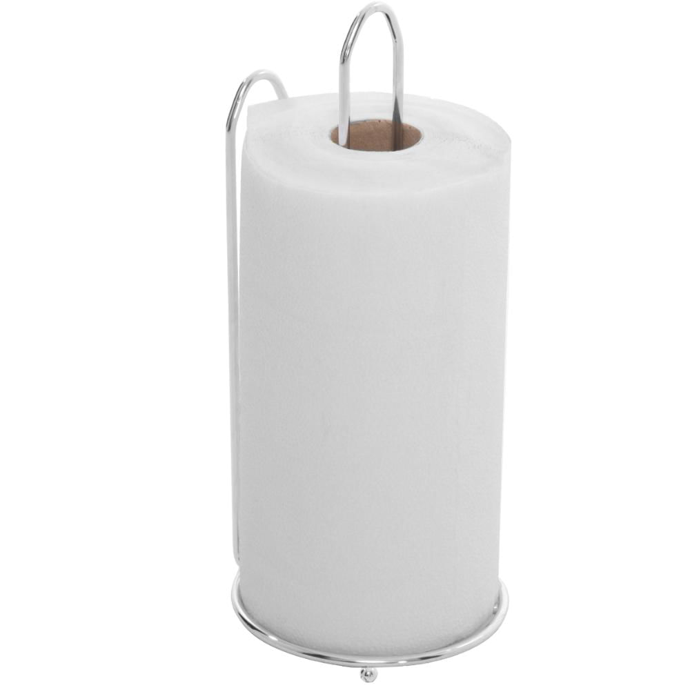 Porta Rolo De Papel Toalha Suporte Cromado Vertical De Mesa