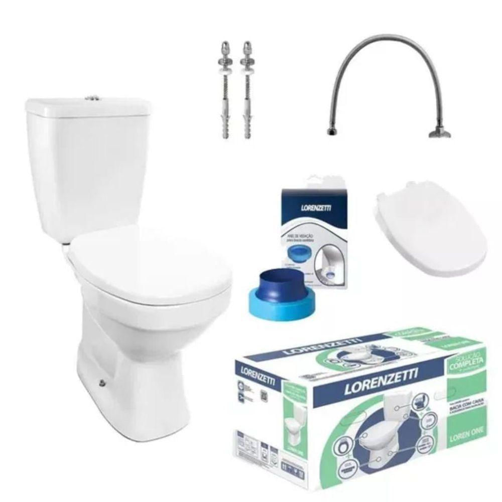 Combo Bacia Com Caixa Acoplada + Acessórios Lorenzetti Loren One - Branco