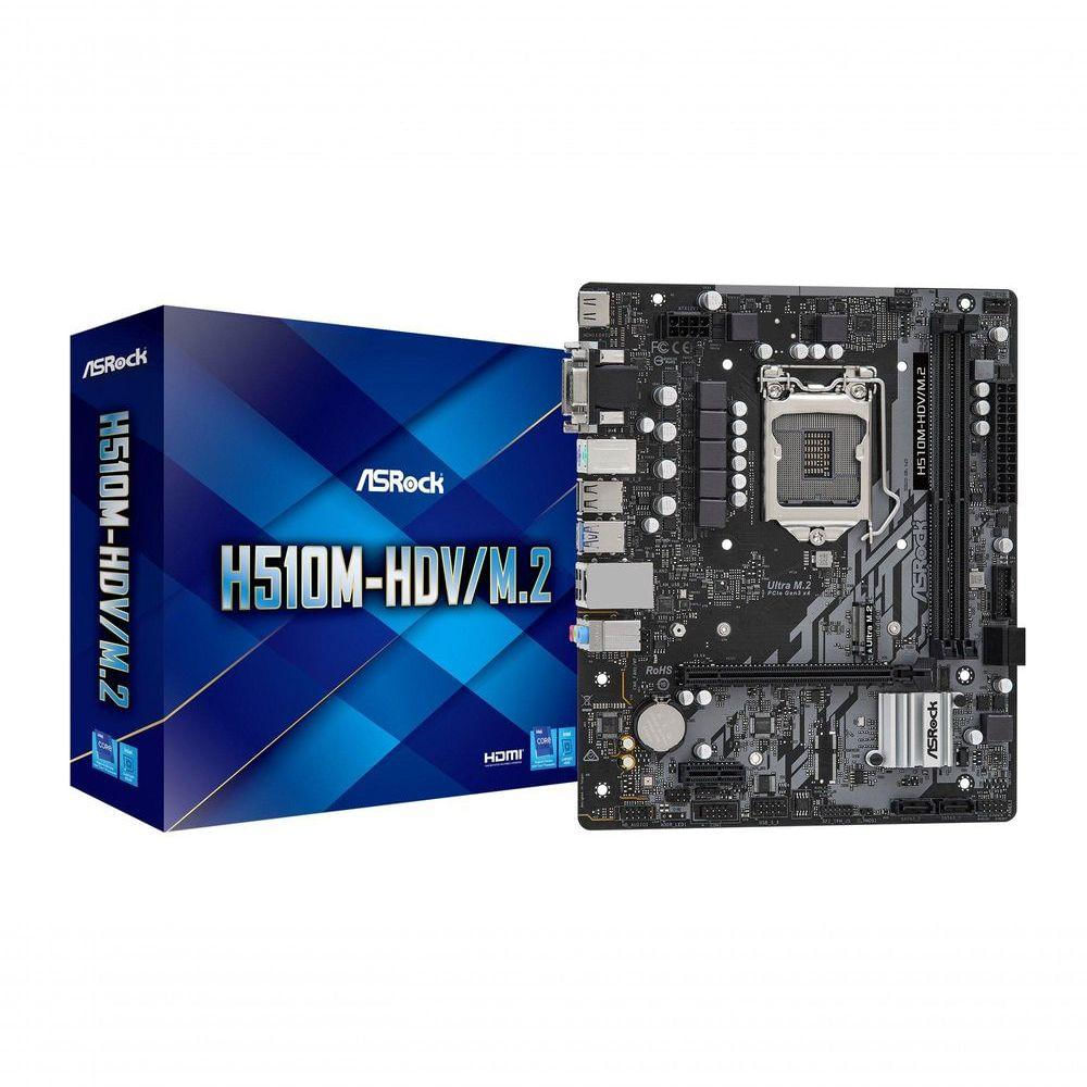 Placa Mãe Asrock Lga1200 H510m-hdv/m.2 2xddr4 3200mhz...
