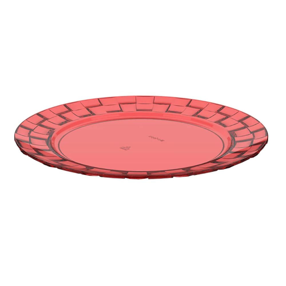 Prato Médio Vermelho Crippa Bandeja para Servir Mesa Posta Porções Aperitivos