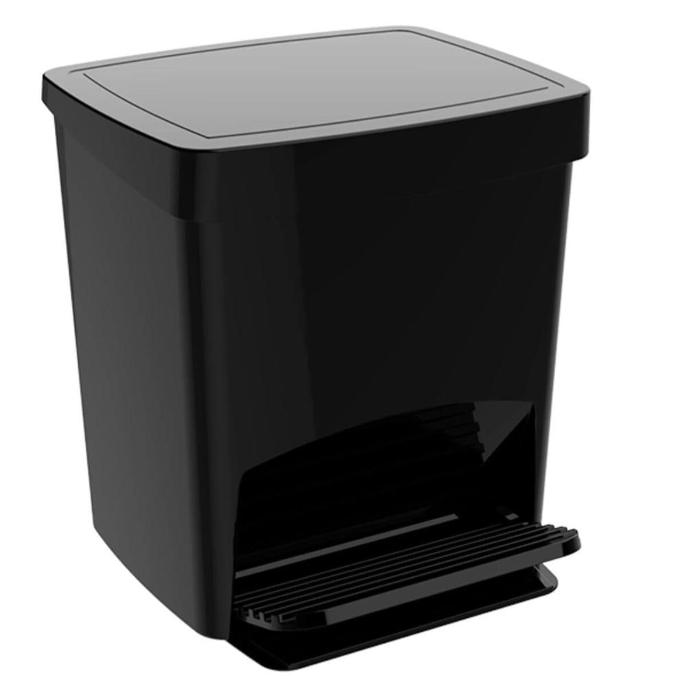 Lixeira Smart Crippa Com Pedal Resistente 15 Litros Preta