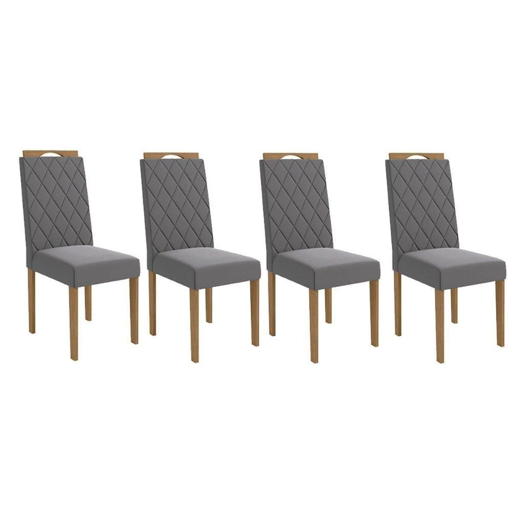 Cadeira De Cozinha 2cad152ea Kit 4 Un Eucalipto Suede Cinza Titanio A050