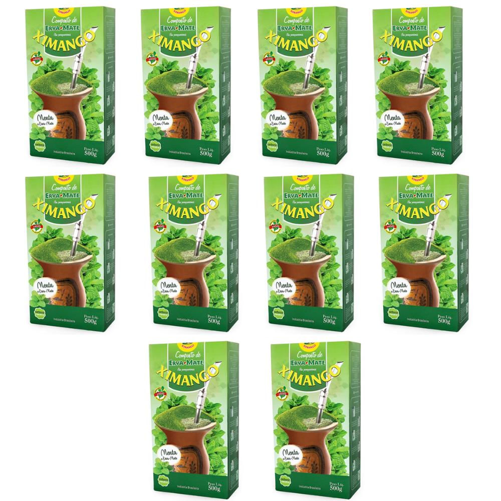 Conjunto 10 Erva-mate 500g Chimarrão Composta Ximango Menta