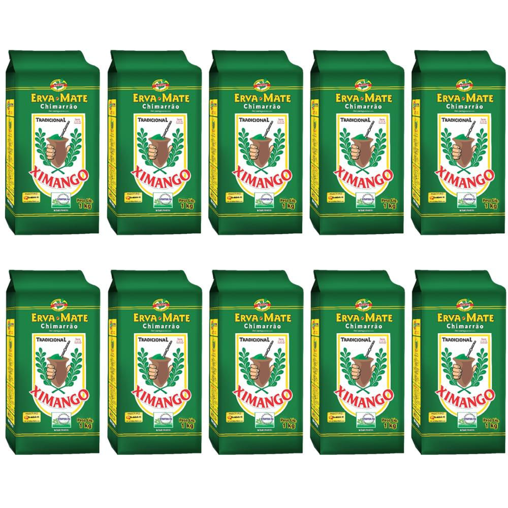 Kit 10 Erva-mate De Chimarrão Mate Tradicional 1kg Ximango