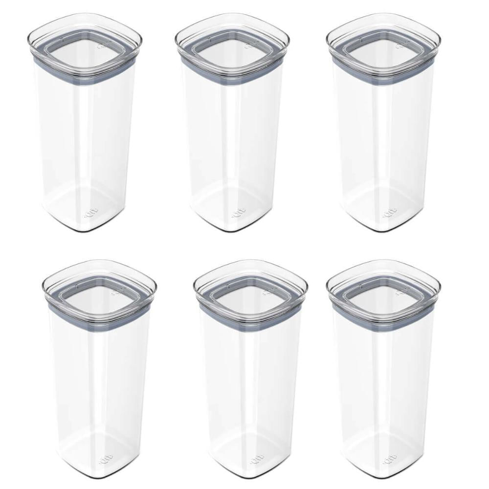 Conjunto De 6 Potes Com Vedação Herméticos Em Silicone 1,5l