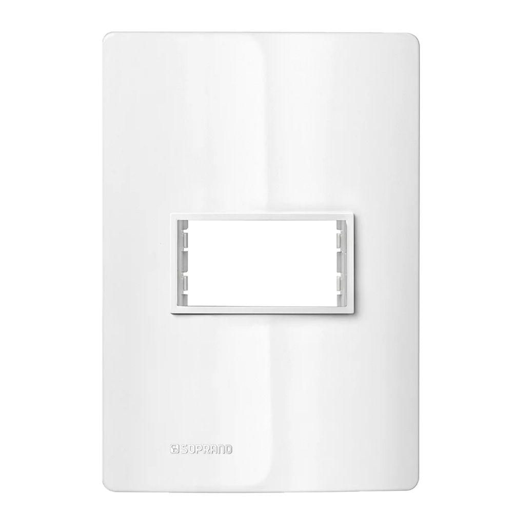 Placa 4x2 1 Modulo C/ Suporte Branco Revita Soprano
