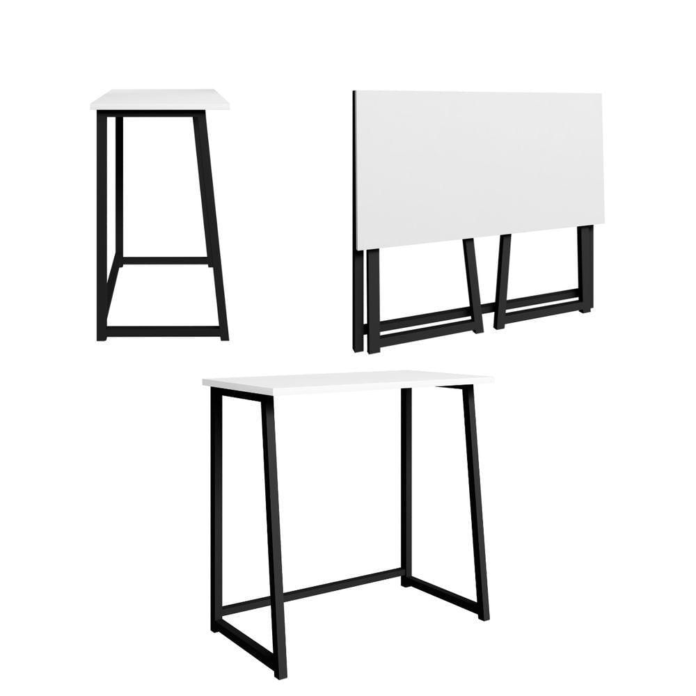 Escrivaninha Dobrável Fit Preto Branco 5