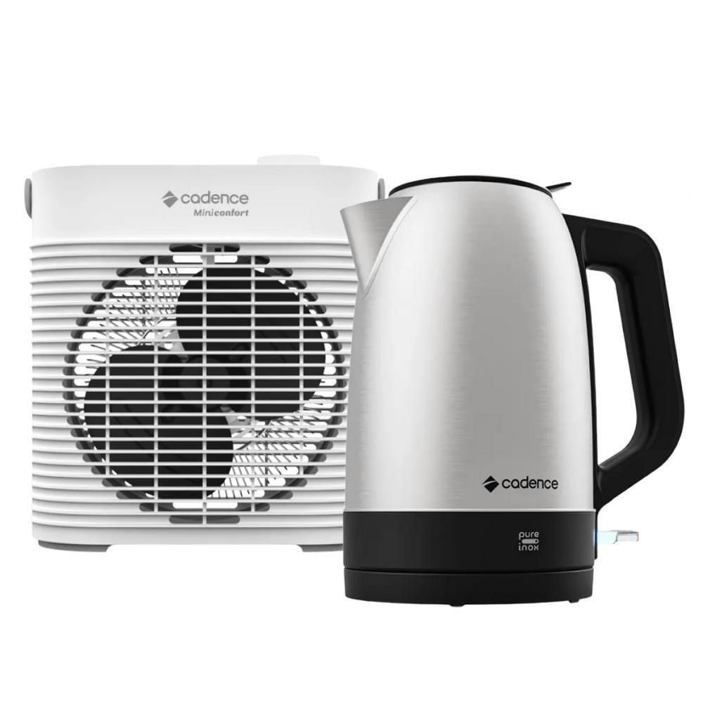 Kit Cadence Aquecedor Miniconfort E Chaleira Pure Inox 220V