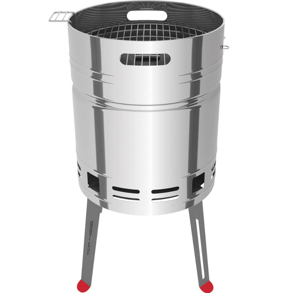 Churrasqueira a Carvão Tramontina TCP 400 em Aço Inox com Bandeja para Carvão em Aço Esmaltado