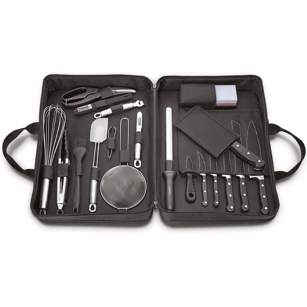 Kit Facas para Chefs Tramontina Century com Lâminas em Aço Inox e Maleta 20 Peças