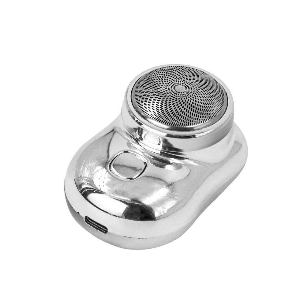 Mini Barbeador Eletrico Portatil Recarregavel Aparador De Pelos Prateado