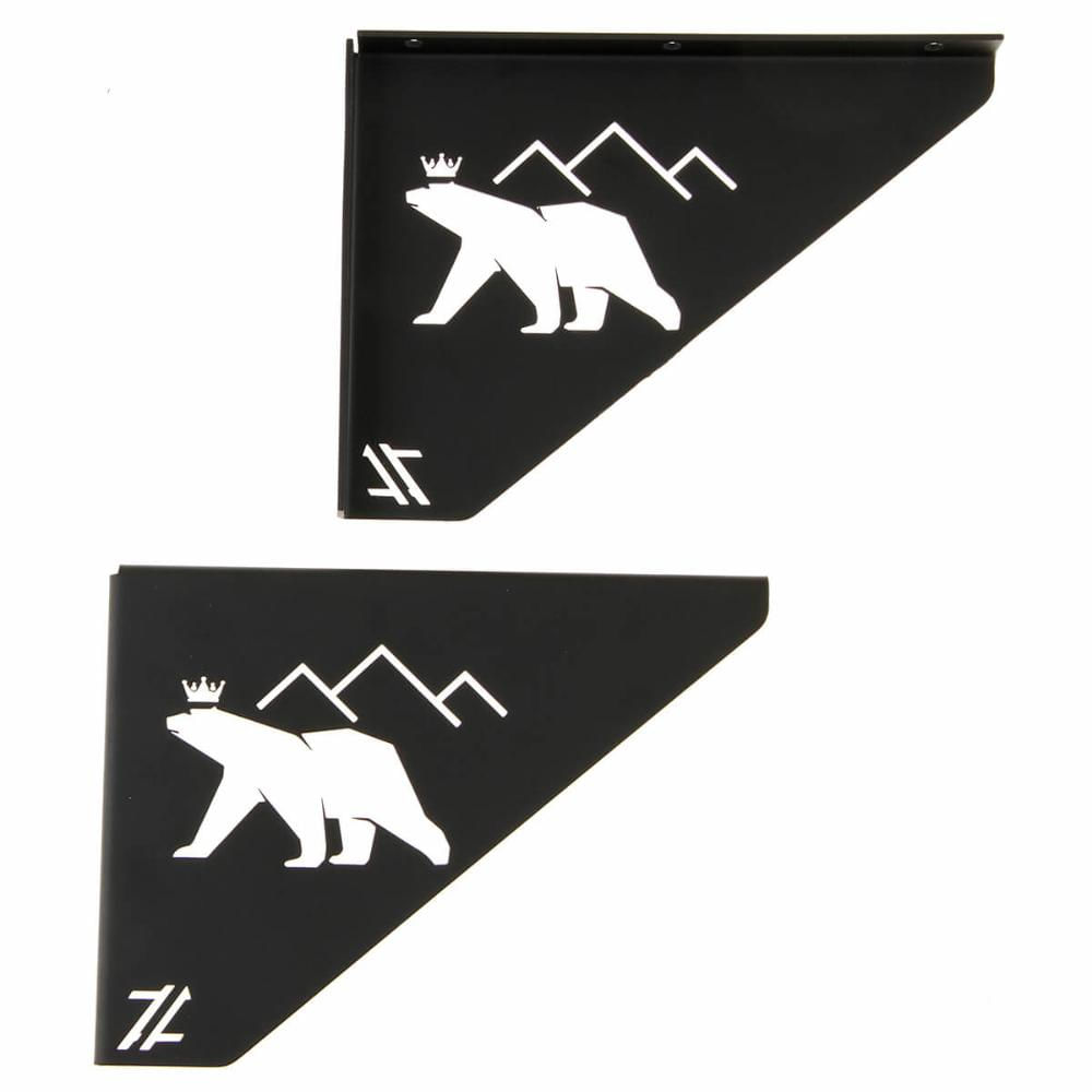 Mãos Francesas Pretas Ornamentadas em Aço Urso 20cm Decorativas Zarg
