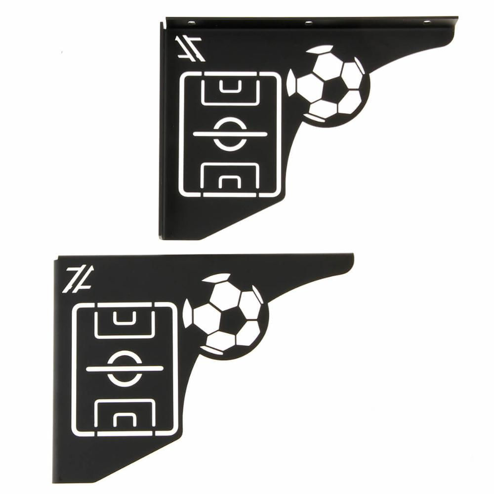 Mãos Francesas Ornamentada 20cm Campo de Futebol Aço Preto Zarg