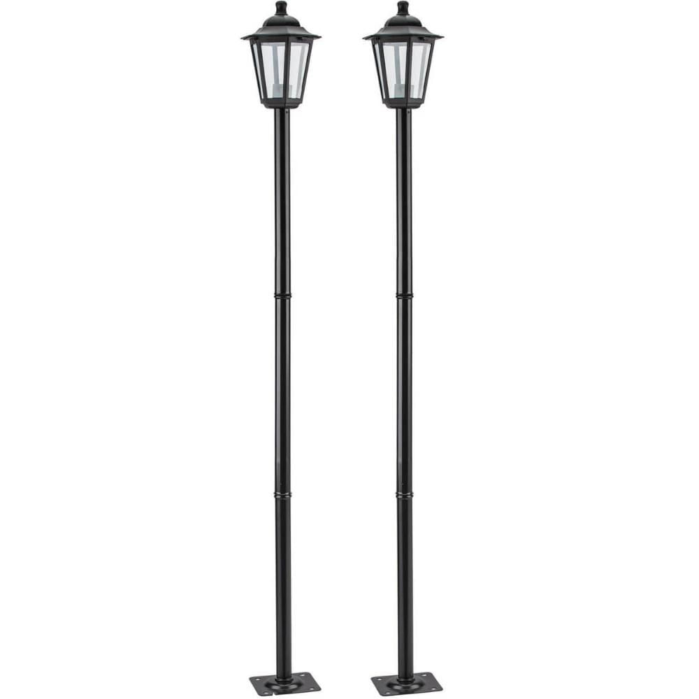 Kit 2 Postes para Jardim Preto 1,71cm Bivolt Externo Alumínio Retrô Luminárias