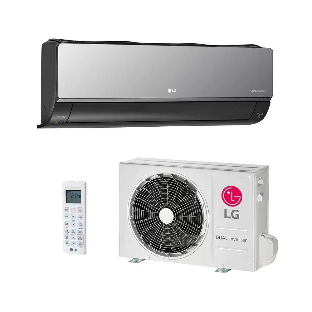 Ar Condicionado Split LG Hi Wall Inverter Voice Artcool UV Nano + AI 18.000 BTU/h Quente e Frio Cinza Escuro Espelhado S3-W18KLR7A 220V