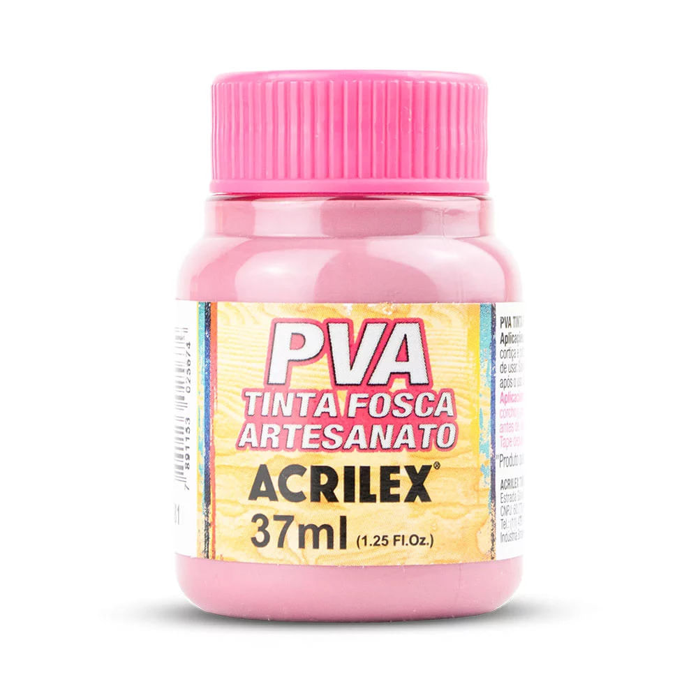 Tinta Pva Acrilex Fosca para Artesanato 37ml Rosa Ciclame