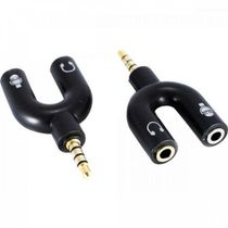 Adaptador P2 4c X 2j2 Estéreo Níquel Adap0066 Preto...
