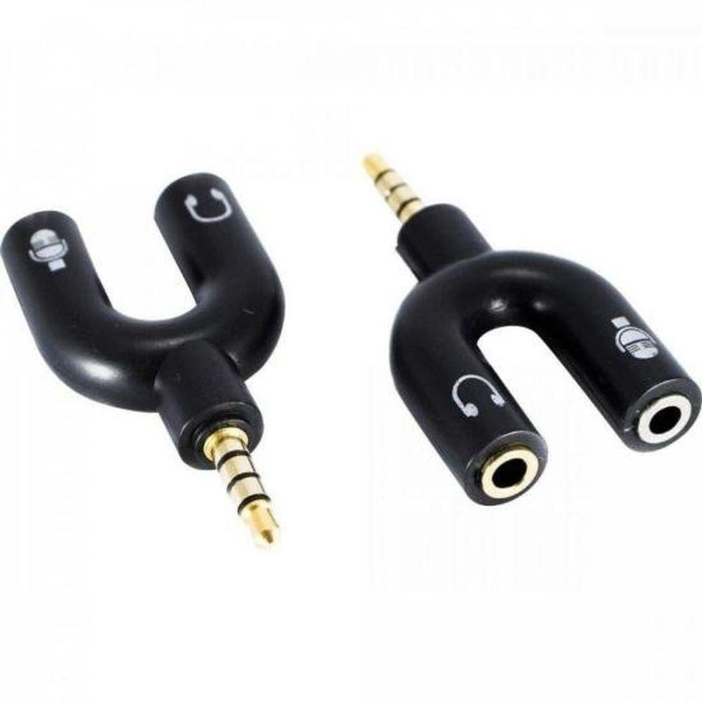 Adaptador P2 4c X 2j2 Estéreo Níquel Adap0066 Preto...