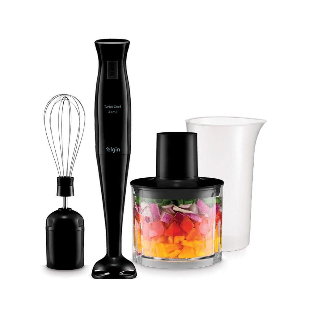 Conjunto Mixer Turbo Chef 200w 3 Em 1 Elgin Preto 110V