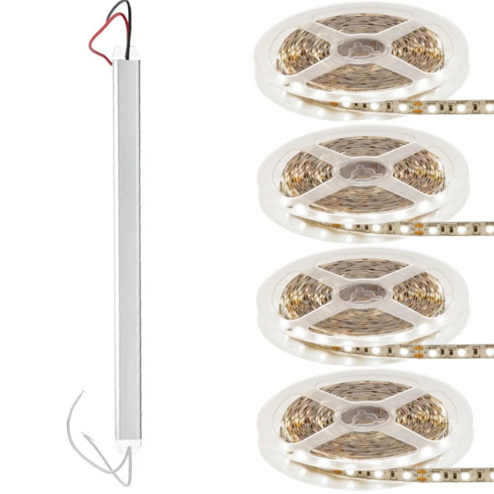 Fonte Alimentação Slim 60W e 4 Rolos Fita Led 5m 12V Amarelo