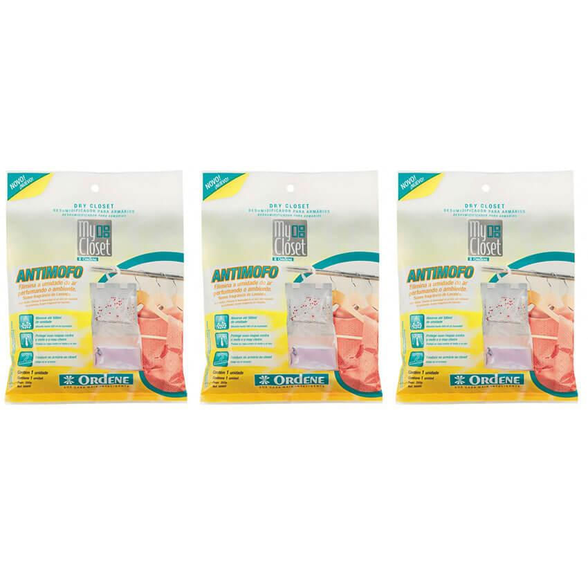 Kit 3 Anti Mofo Desumidificador Para Armários com Gancho Lavanda My Closet