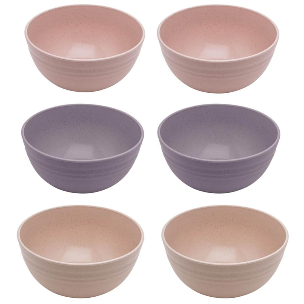 Kit 6 Cumbucas Bowl de Bambu Sortido 15x7cm Lyor Sobremesa Cereais Frutas Petiscos