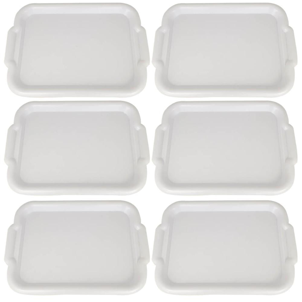 Kit 6 Bandejas para Servir de Plástico 39x28cm Restaurante Fast Food Buffet Cinquetti