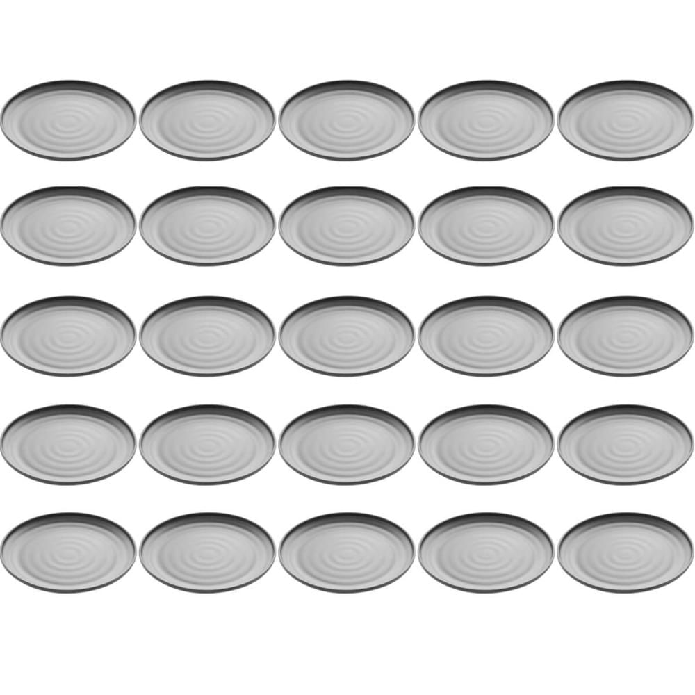 Conjunto de 25 Pratos para Sushi Sashimi em Melamina Preto Fosco 25,5cm para Restaurantes