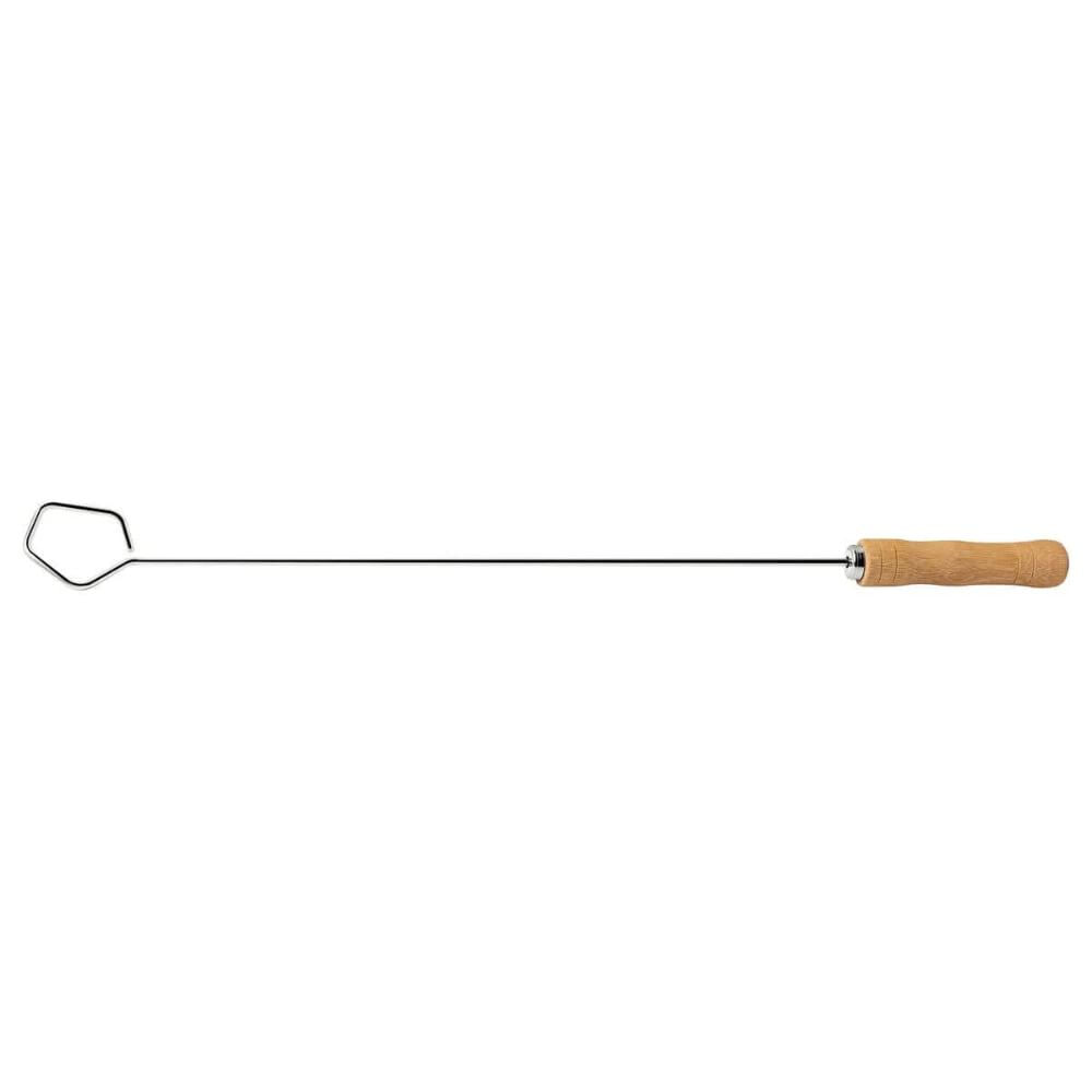 Espalhador de Brasas Tramontina Churrasco 67cm em Aço Inox e Cabo de Madeira Natural