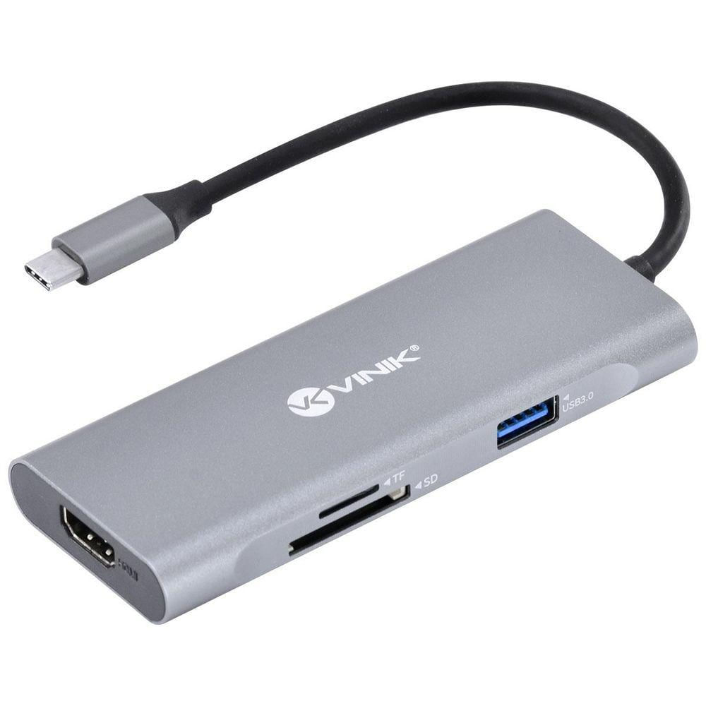 Hub Usb Tipo C / Type C 7 Em 1 Com 3 Usb 3.0 + Leitor...