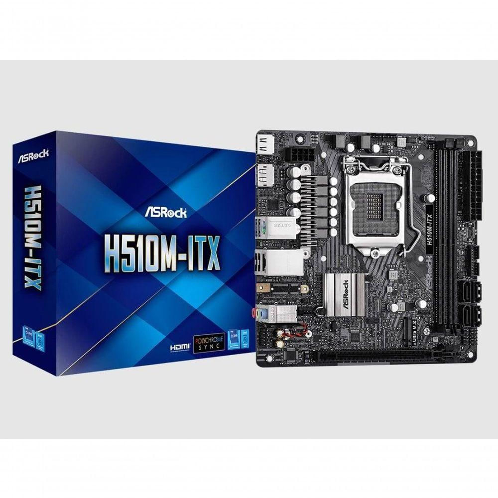 Placa Mae Asrock Mini Itx H510m-itx Lga1200 2xddr4...