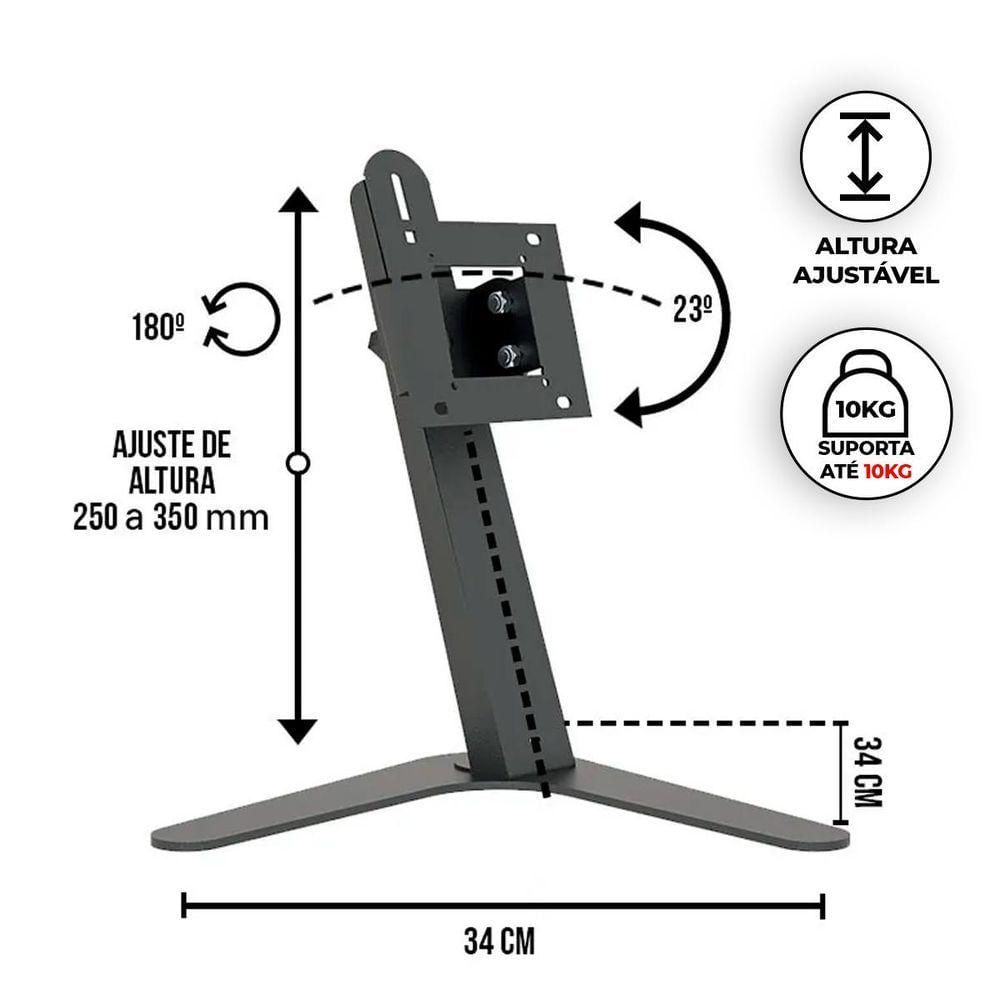 Suporte De Mesa Com Ajuste De Altura E Inclinação Para Monitor
