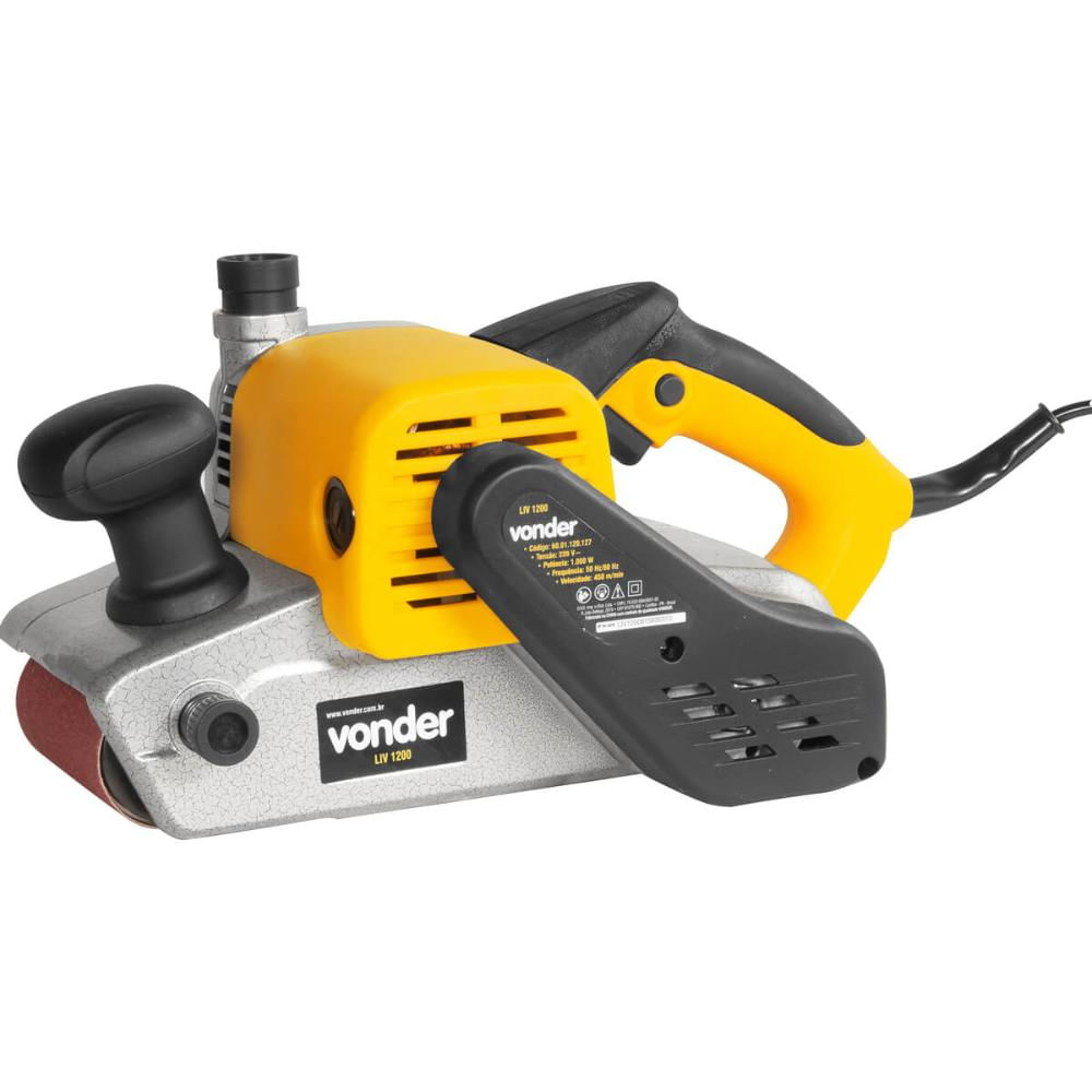 Lixadeira de Cinta Profissional 1000w Vonder 220v com Lixa e Coletor de Pó Liv1200