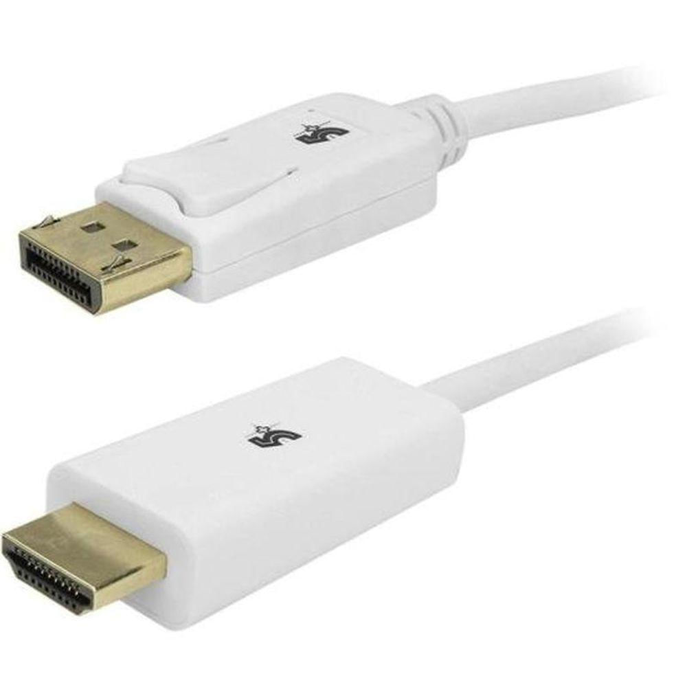 Cabo Displayport Para Hdmi 2m Com Trava Branco 5+