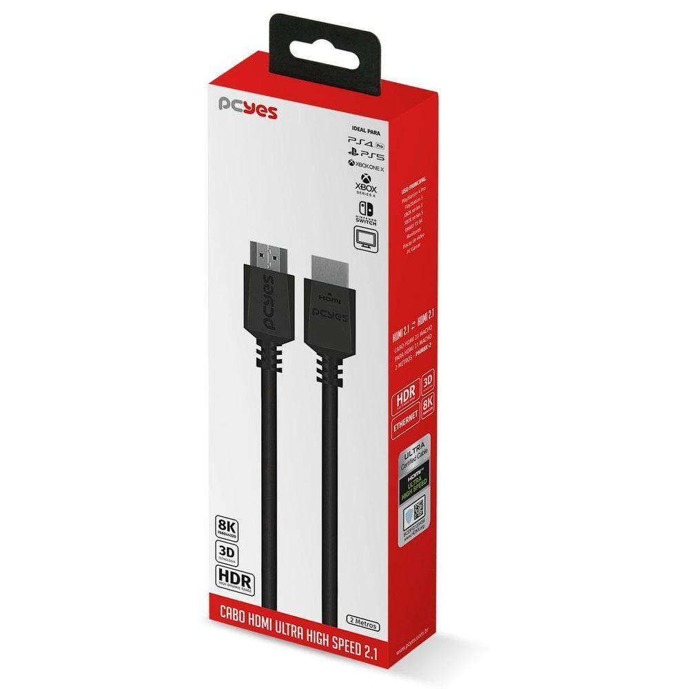 Cabo Hdmi Ultra 2.1 28awg Puro Cobre 8k 1080- 144hz 2 Metros