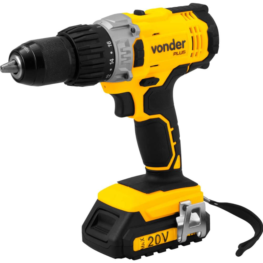 Parafusadeira Furadeira Impacto Bateria 20V Vonder PFV 200I Fonte Carregamento Bivolt